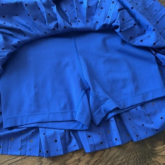 T/S by Thrive Royal Blue Cutout pleated star athletic skirt - Picture 3 of 5